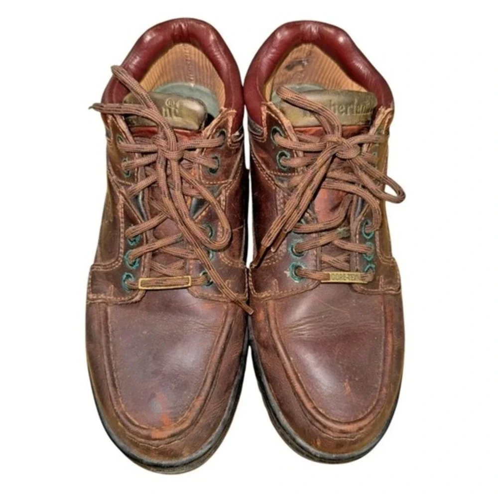 Timberland Gore-Tex Hiking Boots Mens 9M Pre-Owned Brown Leather Waterproof Shoe